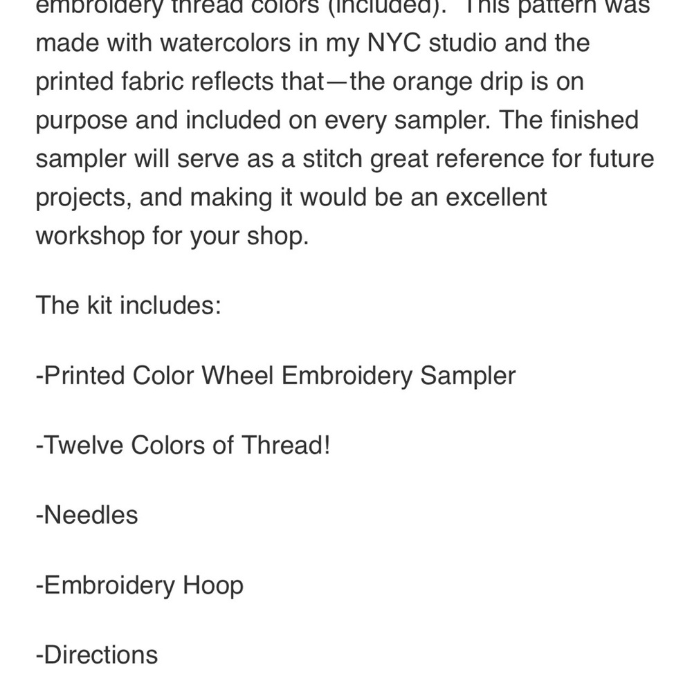DROPCLOTH Colorwheel Embroidery Kit NWT - Picture 5 of 5